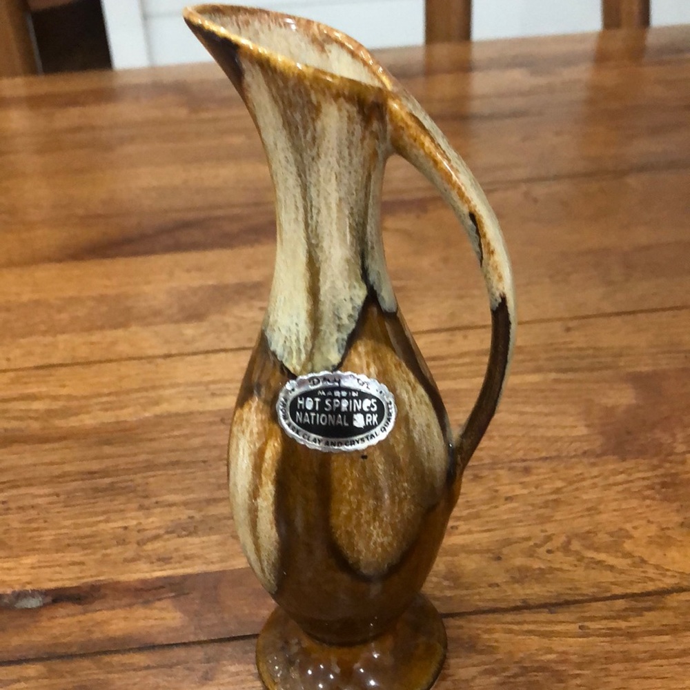 Dryden Arkansas mid century pottery pitcher bud vase
